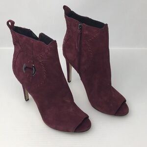 Rebecca Minkoff Suede Peep Toe Ankle Boot (A15)
